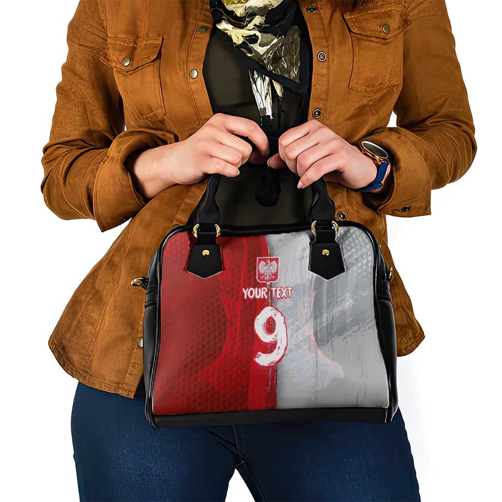 Custom Polish Football Shoulder Handbag Eagle Wings Grunge Sporty Half Style - Wonder Print Shop