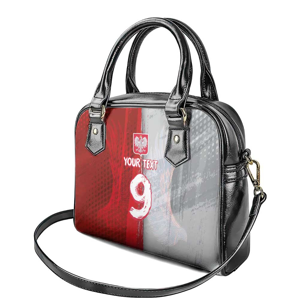 Custom Polish Football Shoulder Handbag Eagle Wings Grunge Sporty Half Style - Wonder Print Shop
