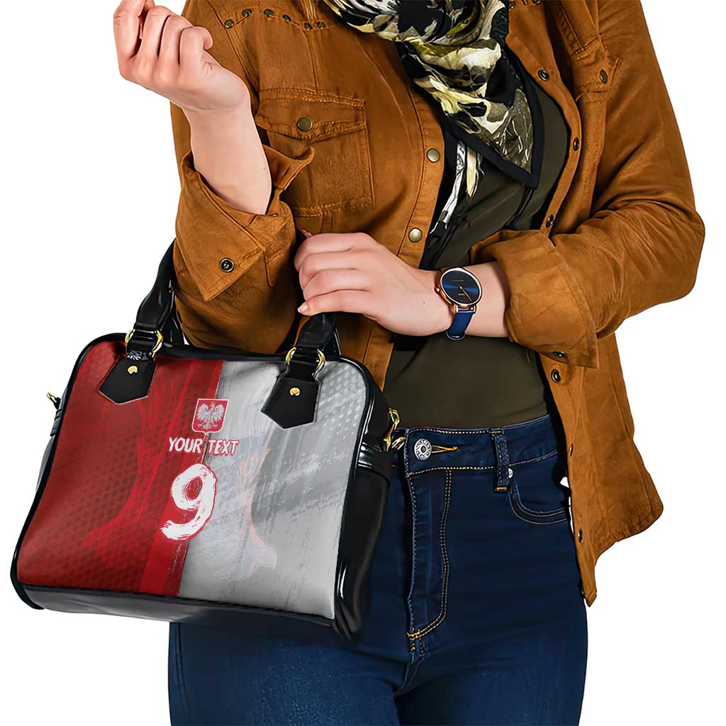 Custom Polish Football Shoulder Handbag Eagle Wings Grunge Sporty Half Style - Wonder Print Shop