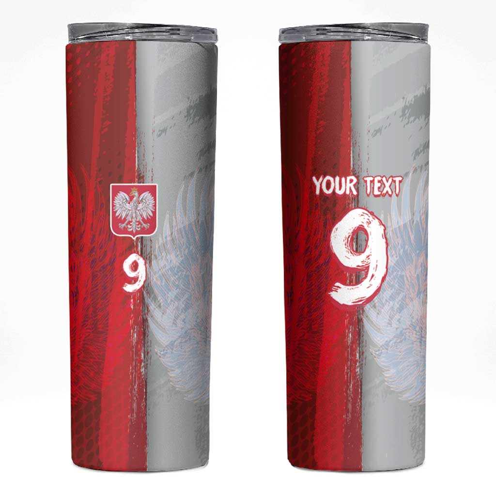 Custom Polish Football Skinny Tumbler Eagle Wings Grunge Sporty Half Style - Wonder Print Shop