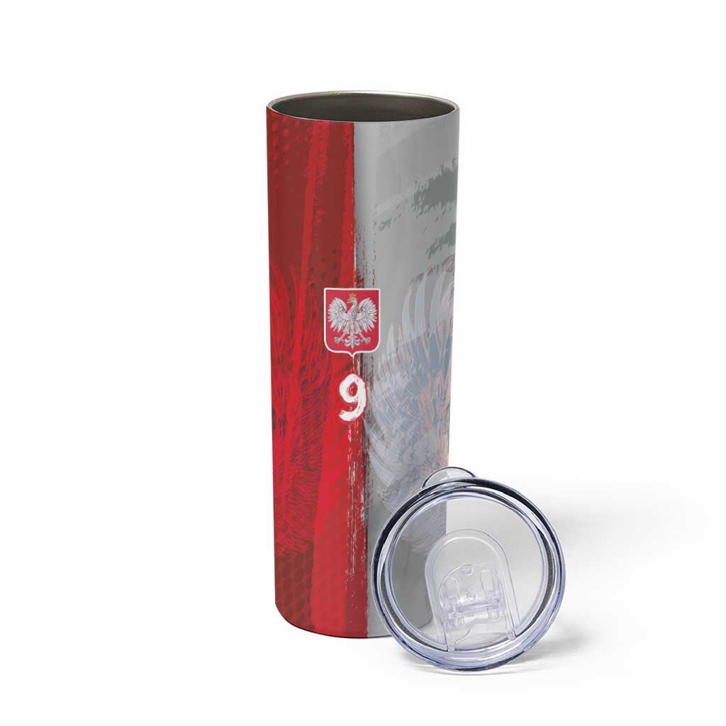Custom Polish Football Skinny Tumbler Eagle Wings Grunge Sporty Half Style - Wonder Print Shop