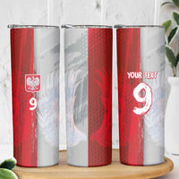 Custom Polish Football Skinny Tumbler Eagle Wings Grunge Sporty Half Style - Wonder Print Shop