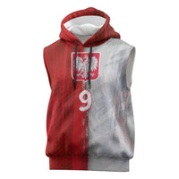 Custom Polish Football Sleeveless Hoodie Eagle Wings Grunge Sporty Half Style - Wonder Print Shop