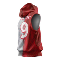 Custom Polish Football Sleeveless Hoodie Eagle Wings Grunge Sporty Half Style - Wonder Print Shop
