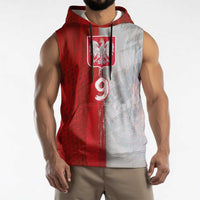 Custom Polish Football Sleeveless Hoodie Eagle Wings Grunge Sporty Half Style - Wonder Print Shop