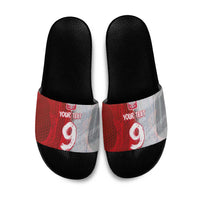 Custom Polish Football Slide Sandals Eagle Wings Grunge Sporty Half Style - Wonder Print Shop