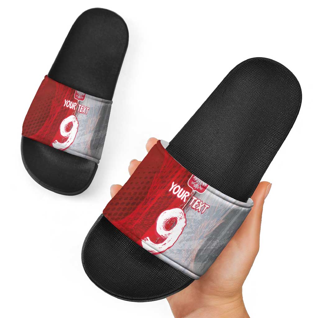 Custom Polish Football Slide Sandals Eagle Wings Grunge Sporty Half Style - Wonder Print Shop