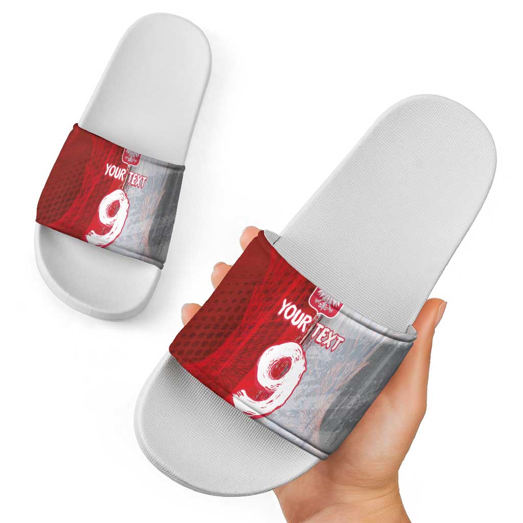 Custom Polish Football Slide Sandals Eagle Wings Grunge Sporty Half Style - Wonder Print Shop
