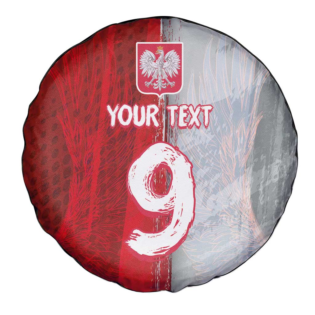 Custom Polish Football Spare Tire Cover Eagle Wings Grunge Sporty Half Style - Wonder Print Shop