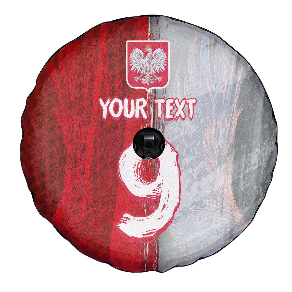 Custom Polish Football Spare Tire Cover Eagle Wings Grunge Sporty Half Style - Wonder Print Shop