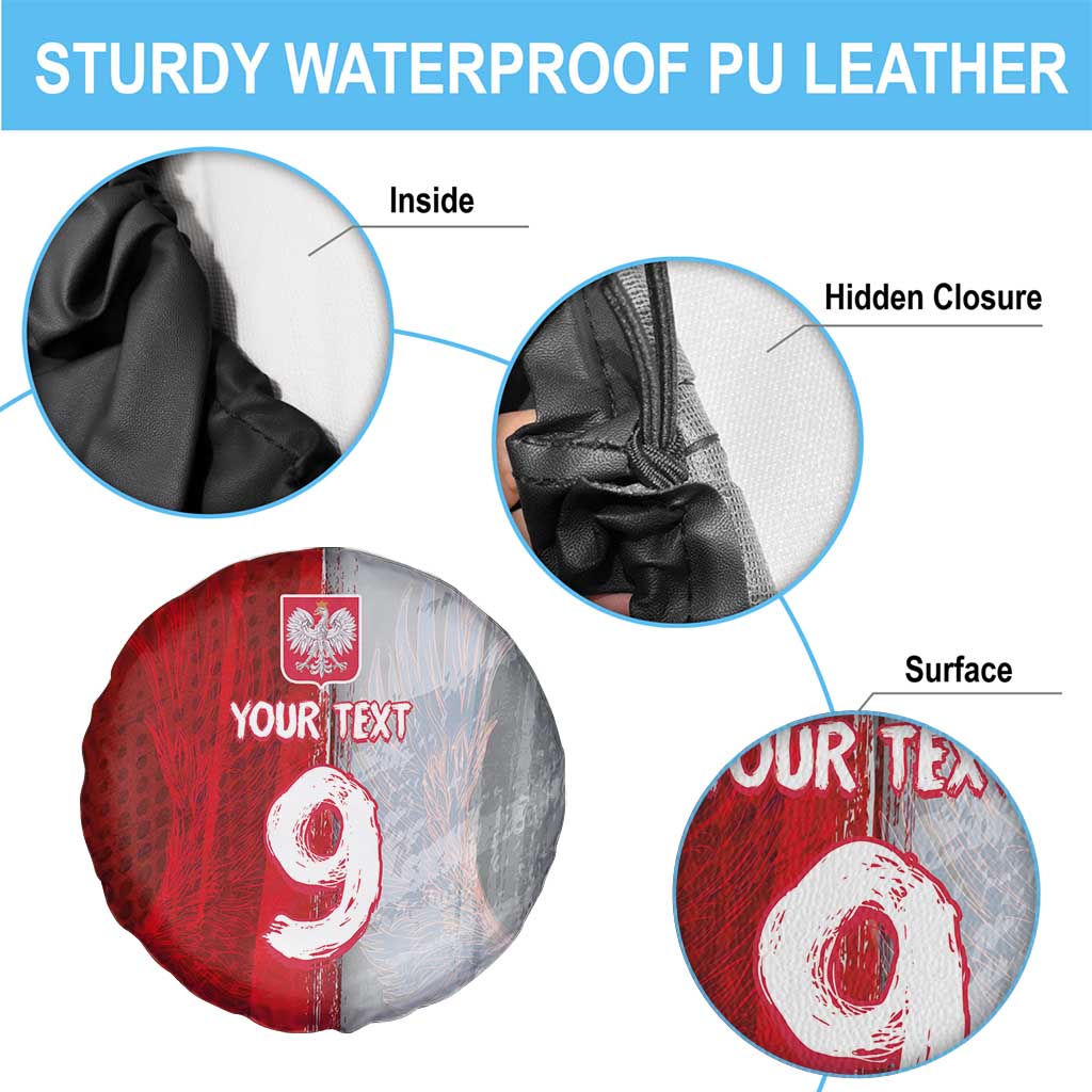 Custom Polish Football Spare Tire Cover Eagle Wings Grunge Sporty Half Style - Wonder Print Shop