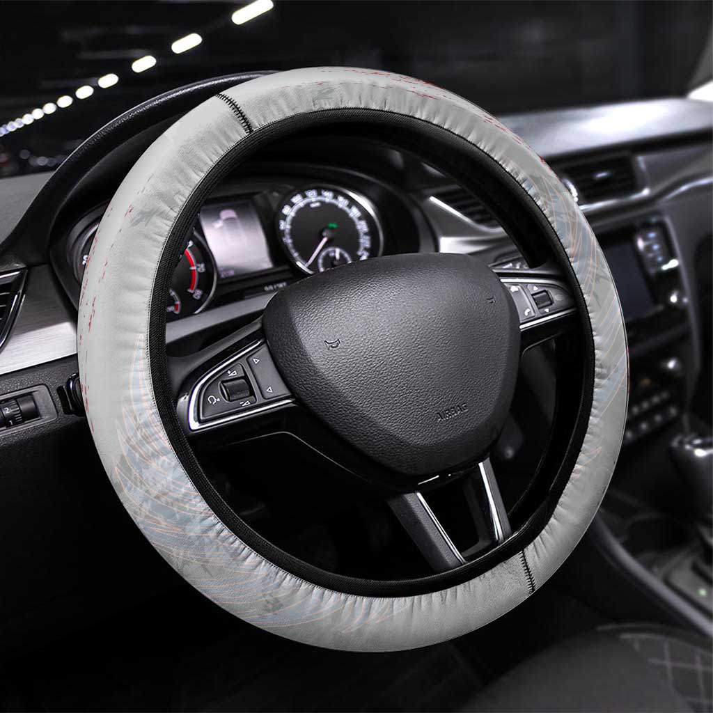 Polish Football Steering Wheel Cover Eagle Wings Grunge Sporty Half Style - Wonder Print Shop