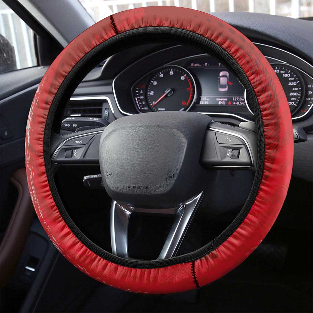 Polish Football Steering Wheel Cover Eagle Wings Grunge Sporty Half Style - Wonder Print Shop