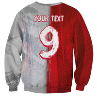 Custom Polish Football Sweatshirt Eagle Wings Grunge Sporty Half Style - Wonder Print Shop