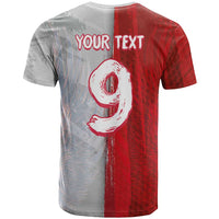 Custom Polish Football T Shirt Eagle Wings Grunge Sporty Half Style - Wonder Print Shop