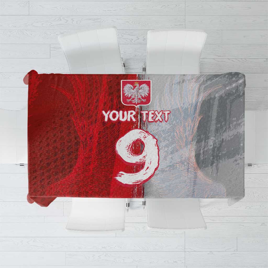 Custom Polish Football Tablecloth Eagle Wings Grunge Sporty Half Style - Wonder Print Shop