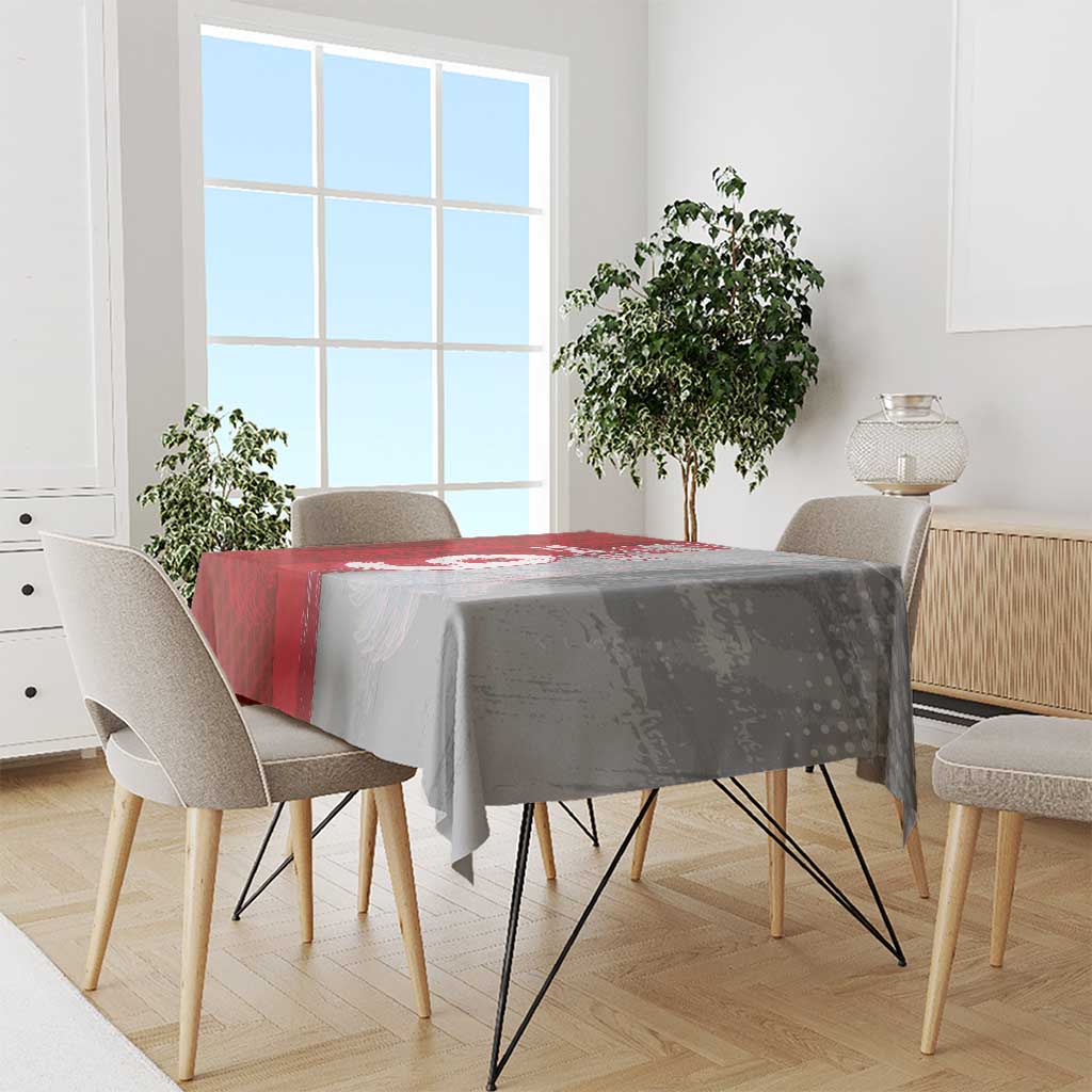 Custom Polish Football Tablecloth Eagle Wings Grunge Sporty Half Style - Wonder Print Shop