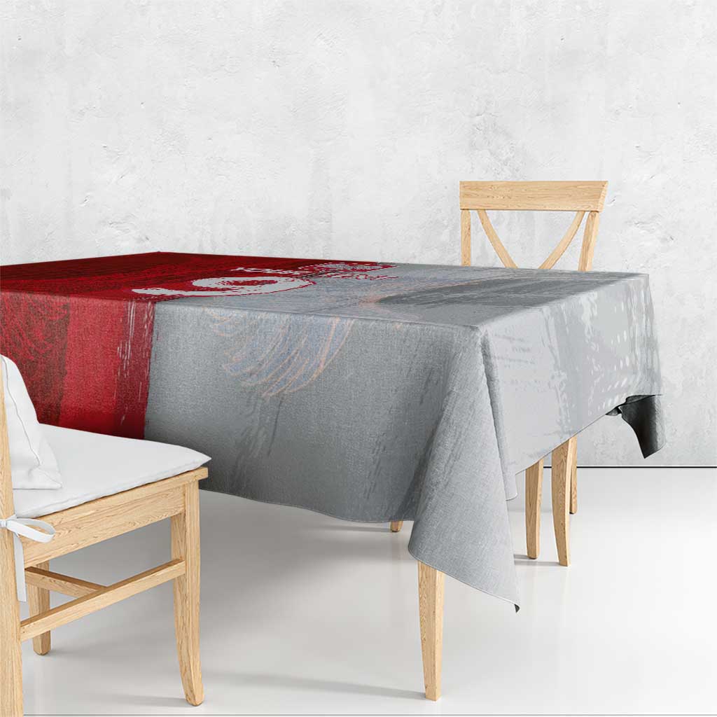 Custom Polish Football Tablecloth Eagle Wings Grunge Sporty Half Style - Wonder Print Shop