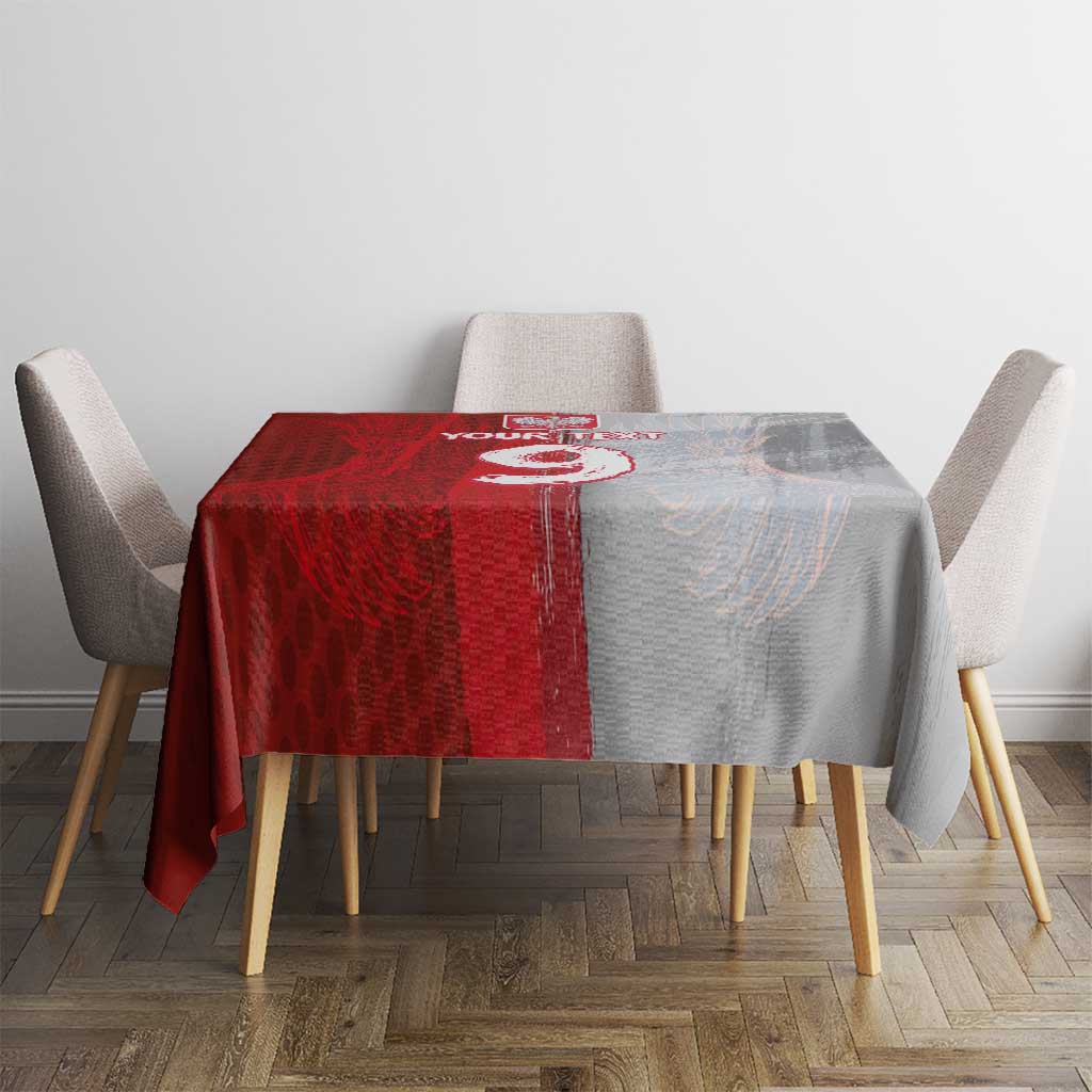 Custom Polish Football Tablecloth Eagle Wings Grunge Sporty Half Style - Wonder Print Shop