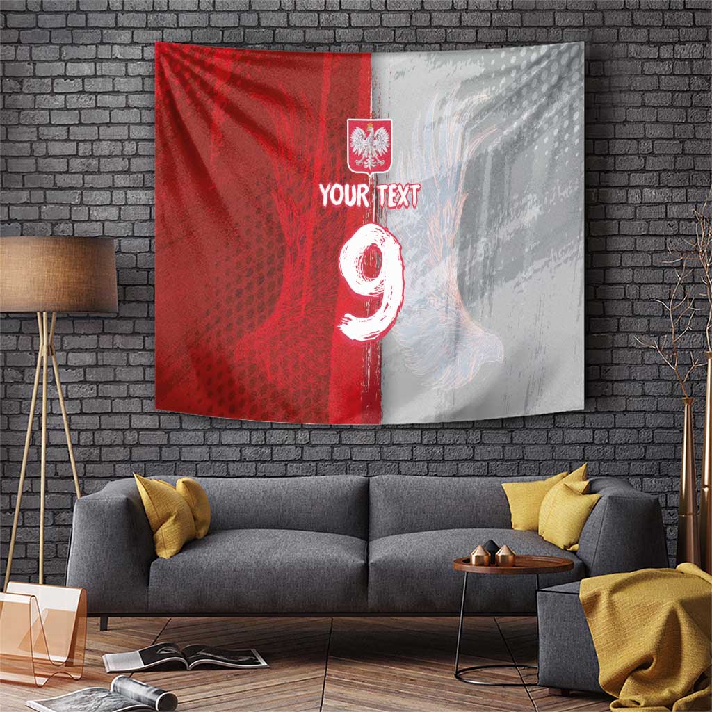 Custom Polish Football Tapestry Eagle Wings Grunge Sporty Half Style - Wonder Print Shop