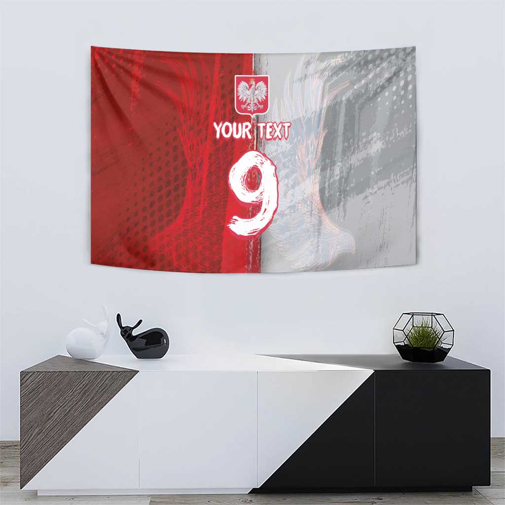 Custom Polish Football Tapestry Eagle Wings Grunge Sporty Half Style - Wonder Print Shop