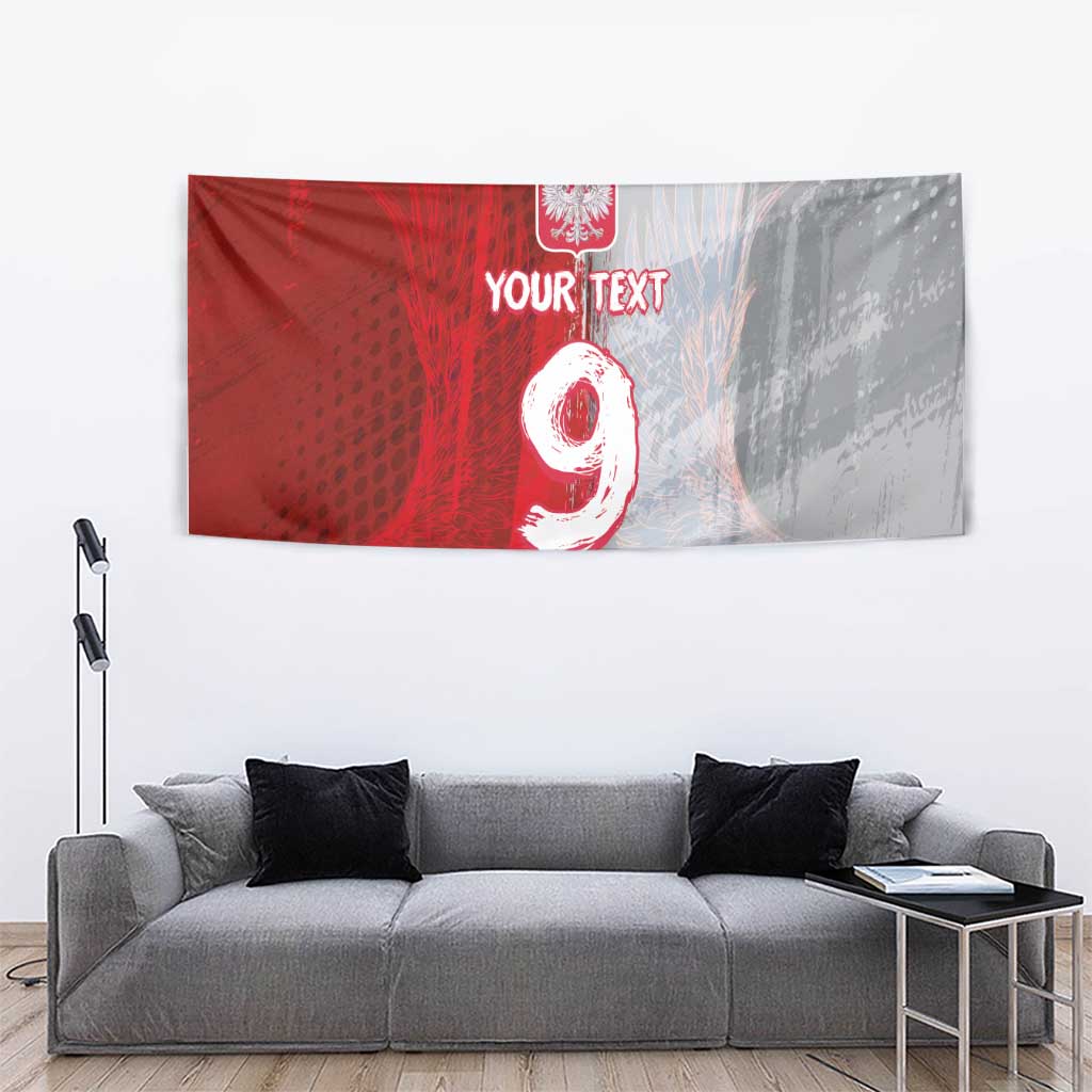 Custom Polish Football Tapestry Eagle Wings Grunge Sporty Half Style - Wonder Print Shop