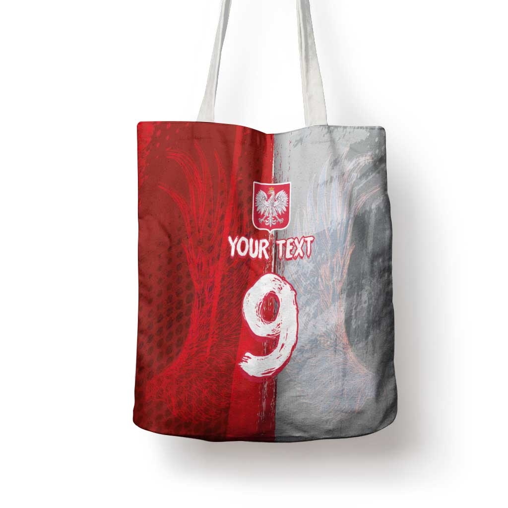 Custom Polish Football Tote Bag Eagle Wings Grunge Sporty Half Style - Wonder Print Shop
