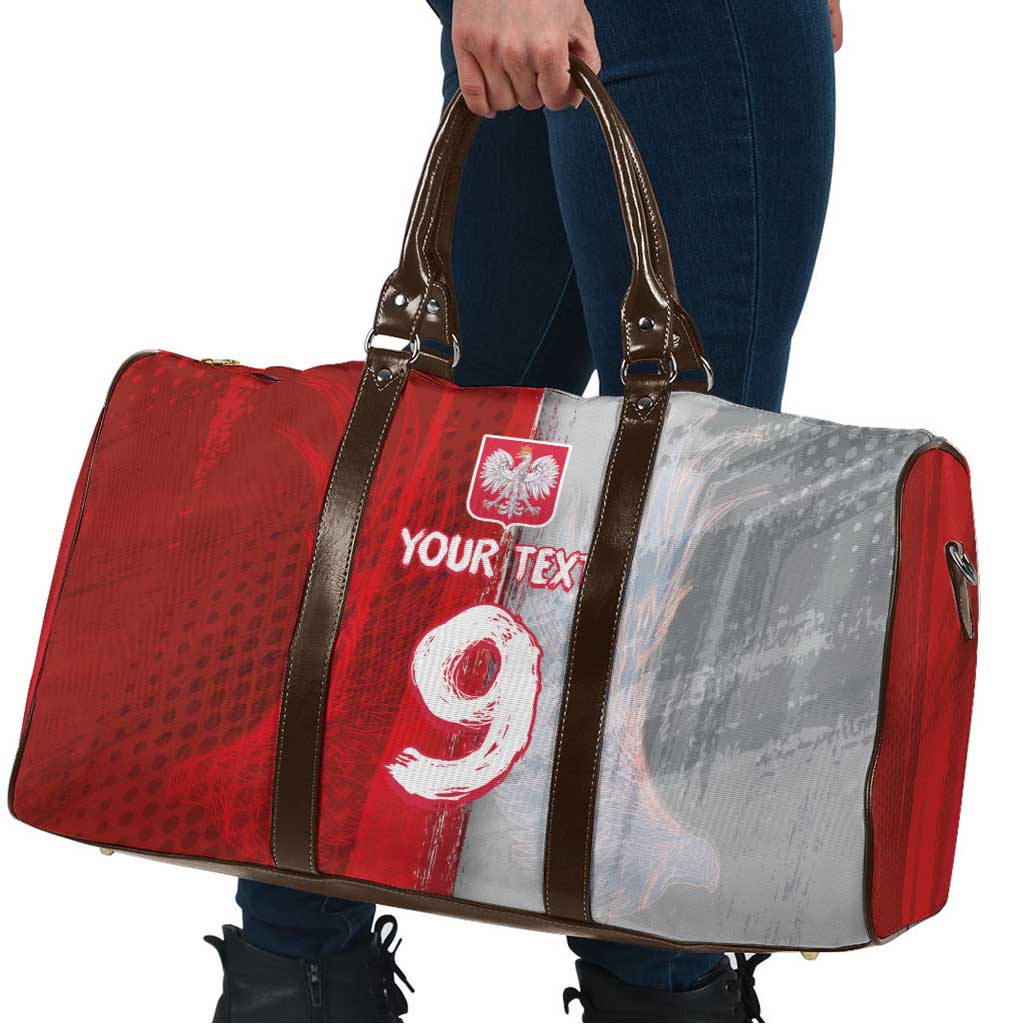 Custom Polish Football Travel Bag Eagle Wings Grunge Sporty Half Style - Wonder Print Shop