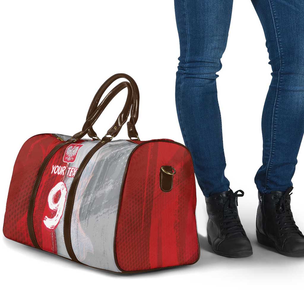 Custom Polish Football Travel Bag Eagle Wings Grunge Sporty Half Style - Wonder Print Shop