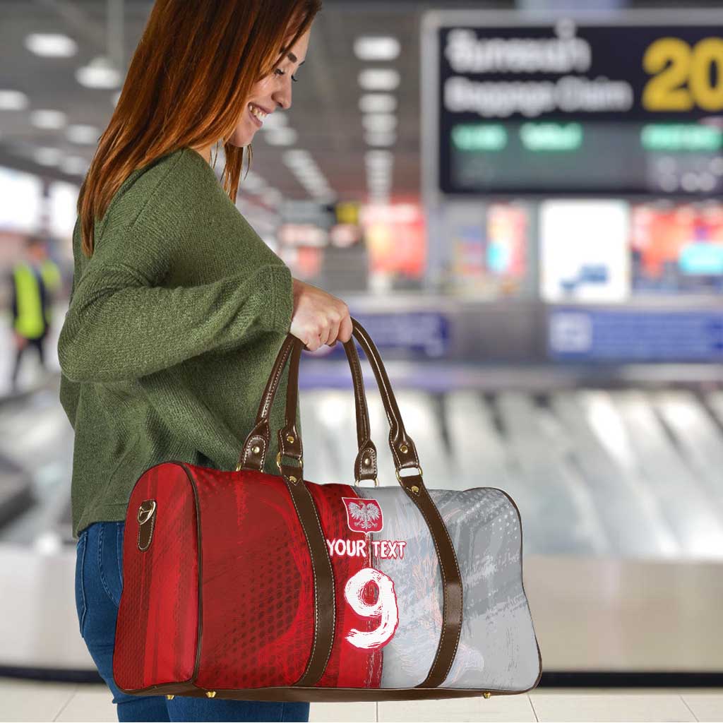 Custom Polish Football Travel Bag Eagle Wings Grunge Sporty Half Style - Wonder Print Shop