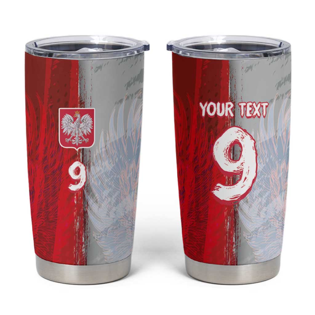 Custom Polish Football Tumbler Cup Eagle Wings Grunge Sporty Half Style - Wonder Print Shop