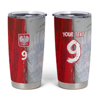 Custom Polish Football Tumbler Cup Eagle Wings Grunge Sporty Half Style - Wonder Print Shop