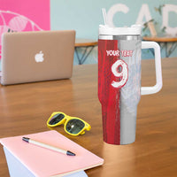 Custom Polish Football Tumbler With Handle Eagle Wings Grunge Sporty Half Style - Wonder Print Shop