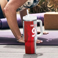 Custom Polish Football Tumbler With Handle Eagle Wings Grunge Sporty Half Style - Wonder Print Shop