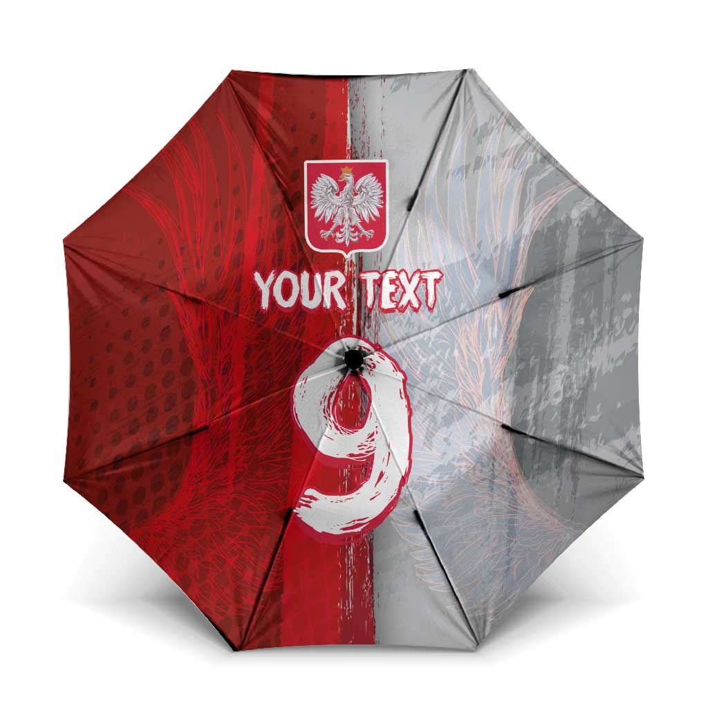 Custom Polish Football Umbrella Eagle Wings Grunge Sporty Half Style - Wonder Print Shop