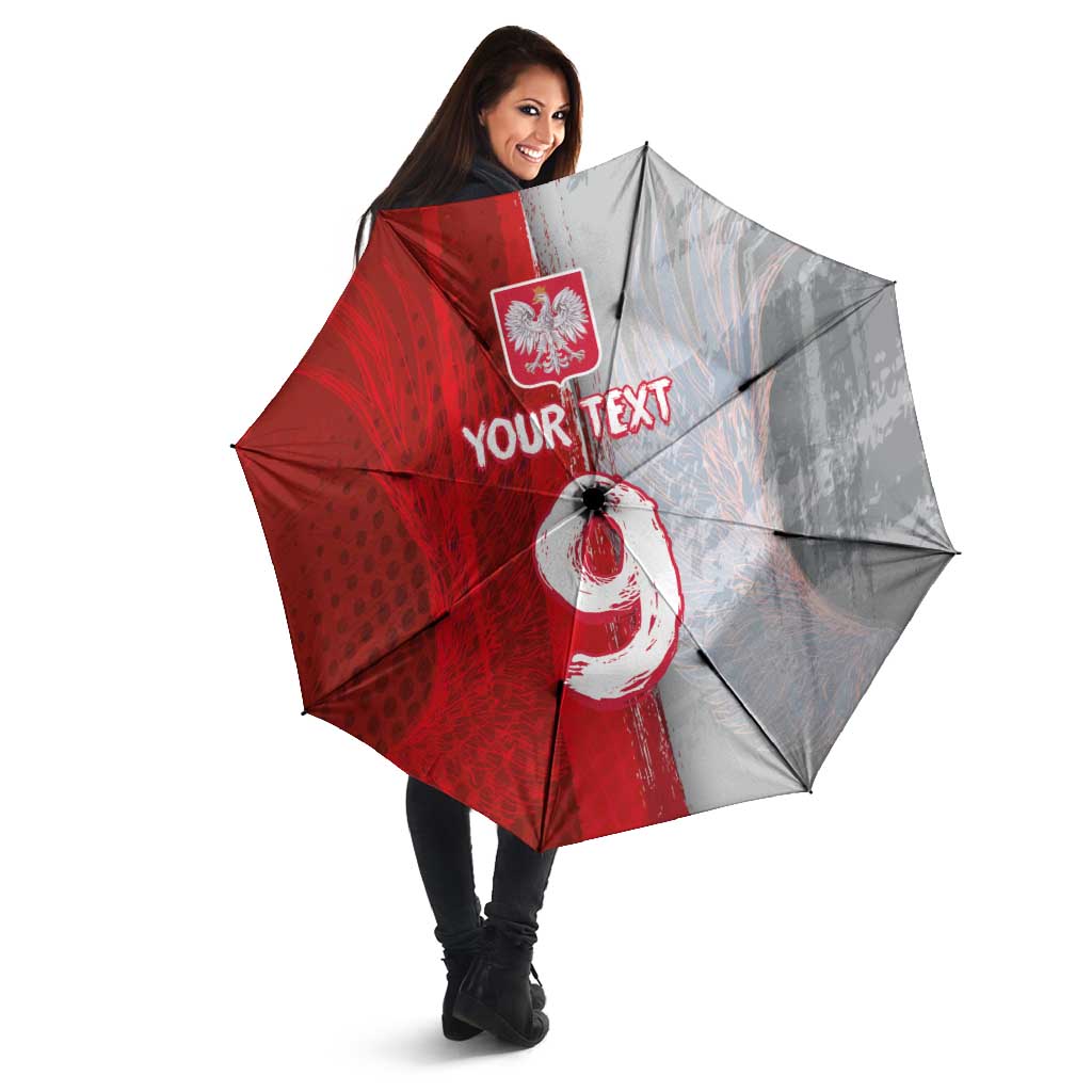 Custom Polish Football Umbrella Eagle Wings Grunge Sporty Half Style - Wonder Print Shop