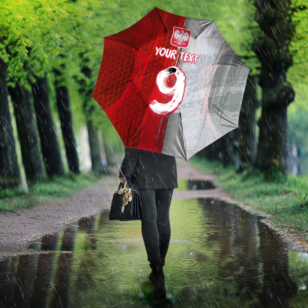 Custom Polish Football Umbrella Eagle Wings Grunge Sporty Half Style - Wonder Print Shop