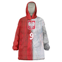 Custom Polish Football Wearable Blanket Hoodie Eagle Wings Grunge Sporty Half Style - Wonder Print Shop