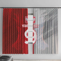 Custom Polish Football Window Curtain Eagle Wings Grunge Sporty Half Style - Wonder Print Shop