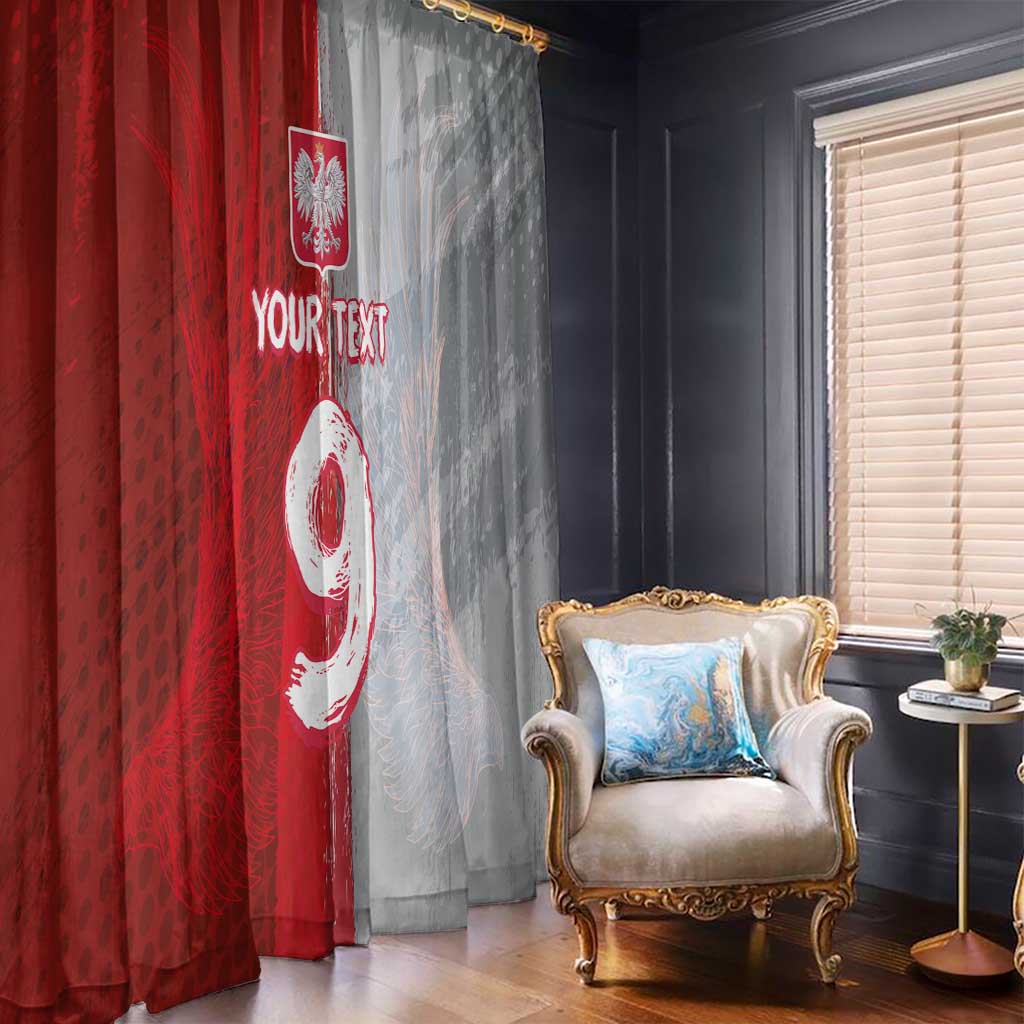 Custom Polish Football Window Curtain Eagle Wings Grunge Sporty Half Style - Wonder Print Shop