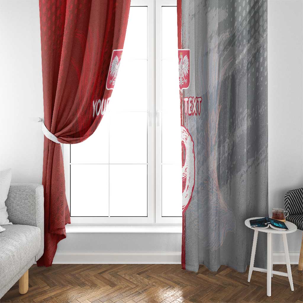 Custom Polish Football Window Curtain Eagle Wings Grunge Sporty Half Style - Wonder Print Shop