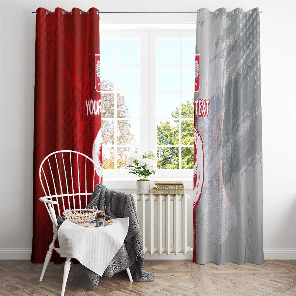 Custom Polish Football Window Curtain Eagle Wings Grunge Sporty Half Style - Wonder Print Shop