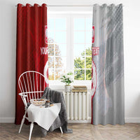 Custom Polish Football Window Curtain Eagle Wings Grunge Sporty Half Style - Wonder Print Shop
