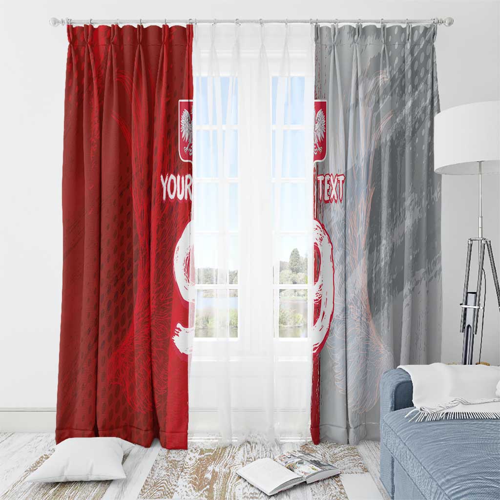 Custom Polish Football Window Curtain Eagle Wings Grunge Sporty Half Style - Wonder Print Shop