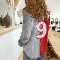 Custom Polish Football Women Casual Shirt Eagle Wings Grunge Sporty Half Style - Wonder Print Shop