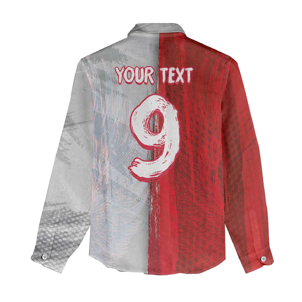 Custom Polish Football Women Casual Shirt Eagle Wings Grunge Sporty Half Style - Wonder Print Shop