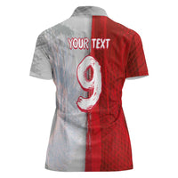 Custom Polish Football Women Polo Shirt Eagle Wings Grunge Sporty Half Style - Wonder Print Shop