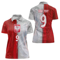 Custom Polish Football Women Polo Shirt Eagle Wings Grunge Sporty Half Style - Wonder Print Shop