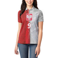 Custom Polish Football Women Polo Shirt Eagle Wings Grunge Sporty Half Style - Wonder Print Shop