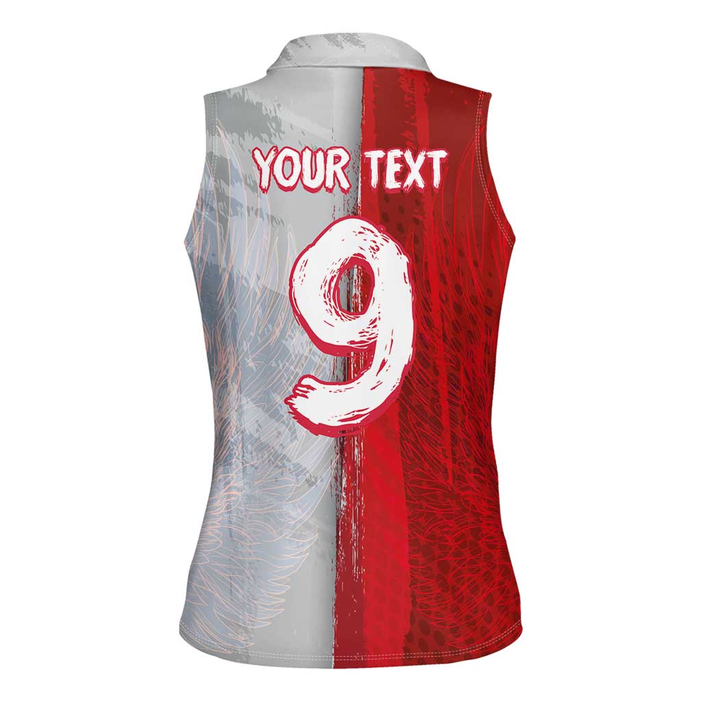 Custom Polish Football Women Sleeveless Polo Shirt Eagle Wings Grunge Sporty Half Style - Wonder Print Shop